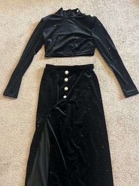 Sparkle black dress set